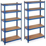 Tagre charge lourde, lot de 2, meuble de rangement  clip, 5 tages, cave, garage 875kg, 180x90x40 cm, ...