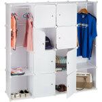 Relaxdays - tagère cubes rangement penderie armoire 12 compartiments plastique modulable hxlxp: 145, ... Relaxdays - tagère cubes rangement penderie armoire 12 compartiments plastique modulable hxlxp: 145, ...