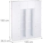 Tagre cubes rangement penderie armoire plastique 14 casiers 180 cm blanc