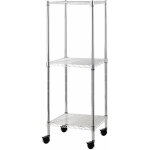 Tag�re de kit avec 3 / 4 �tag�res en m�tal en acier chrom� avec roues pivotantes 3 ripiani 35x35xh90 ...