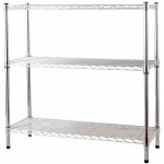Tag�re de kit en acier chrom� avec pieds r�glables pour la maison et le bureau 3 ou 5 �tag�res brixo ...