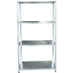 Étagère métallique avec 4 tablettes, 45 kg par tablette, h 147 x l 75 x p 30 cm Étagère métallique avec 4 tablettes, 45 kg par tablette, h 147 x l 75 x p 30 cm