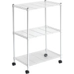Tag�re de rangement � 3 niveaux a�r� et roues catterhouse klaus 80 - 56x35x80 cm charge lourde 105 kg ...