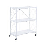 Tag�re de rangement � 3 niveaux pliable et roues catterhouse kim 84 - 71, 5x36x84 cm charge lourde 120 ...