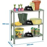 Tagre rangement, 900x800x400 mm, 3 niveaux, 75 kg capacit de charge et point de flexion, mtal , tagre ...
