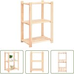 Tag�re de stockage 3 niveaux 60x38x90 cm pin solide 150 kg - �tag�re de rangement - �tag�re industrielle ...