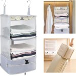 Tag�res de voyage suspendus, organisateur de valise portatif pliant, cubes d'emballage de bagages, organisateu ...