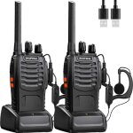 Talkie walkie professionnel 16 canaux pmr longue port�e 10km rechargeable avec batterie 1500mah oreillette ...