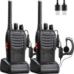 Talkie walkie professionnel 16 canaux pmr longue port�e 10km rechargeable avec batterie 1500mah oreillette ...