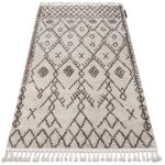 Rugsx - tapis berber tanger b5940 cr�me et marron franges berb�re marocain shaggy beige 80x150 cm
