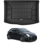Tapis de coffre 3d tpe premium pour alfa romeo mito 2008 � 2018, bac de protection de coffre antid�rapant, ...