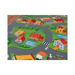 Rugsx - tapis enfant ruelles petit village multicolour 150x150 cm Rugsx - tapis enfant ruelles petit village multicolour 150x150 cm