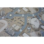 Rugsx - tapis - moquette antidrapant pour enfants street rue beige beige 100x100 cm