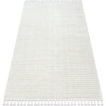Tapis sevilla pc00b rayures blanc franges berb�re marocain shaggy white 200x290 cm