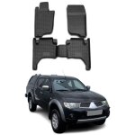 Tapis de sol compatible avec mitsubishi l200 iv 2005 - 2015 caoutchouc tpe noir
