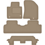 Tapis de sol en velours beige pour kia carens iv monospace 7 places (2013 - 2018).