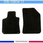 Tapis de sol voiture - sur mesure pour peugeot 308 / 308 sw (09 / 2007 - 08 / 2013) - antid�rapant - ...