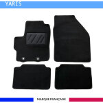Tapis de sol voiture - sur mesure pour toyota yaris d�s 02 / 2020 - moquette antid�rapante - clips et ...