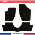 Tapis de voiture - sur mesure pour 308 / 308sw (2007 - 2013) - 3 pi�ces - tapis de sol antid�rapant pour ...