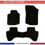 Tapis de voiture - sur mesure pour c1 / 107 / aygo (2005 - 2014) - 3 pi�ces - tapis de sol antid�rapant ...
