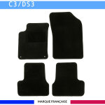 Tapis de voiture - sur mesure pour c3 / ds3 (2009 - 2019) - 4 pi�ces - tapis de sol antid�rapant pour ...