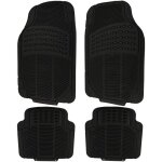 Tapis de voiture universel lot de 4, tapis moquette, tapis de sol pour voiture en caoutchouc, noir - ...