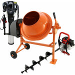 Tari�re t - mech 52cc, b�tonni�re & enfonce poteaux moteur � 2 temps - am�nagement ext�rieur, jardinage, ...