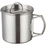 Tasse de camping en acier inoxydable 350ml avec couvercle et �chelle, anti - rouille et pliable pour ...