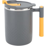 Tasse isotherme 450ml acier inoxydable 304, couvercle et poign�e, id�ale bureau et petit - d�jeuner, ...