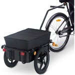 Tc3003 remorque v�lo avec b�che, remorque de transport cargo pour v�lo , max 40kg, 144x59x80cm - bc - ...