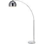 Lampadaire arquer arc lampe de salon abat - jour chrom pied marbre blanc teamson home vn - l00010 - ...