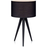 Teamson home - lampe  poser trpied salon bureau chambre chevet abat - jour noir romanza vn - l00009 ...