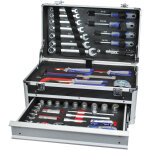 Tec hit 503045 - caisse � outils en aluminium - 1 tiroir - avec 45 pi�ces au chrome vanadium - noir / ...