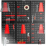 Tectake ? panneau mural perfor� pour rangement d'outils 6 pi�ces ? acier robuste ? dimensions 240x60cm ...