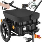 Tectake - remorque � v�lo cargoxpress, multifonctionnelle, jusqu'� 50 kg - noir