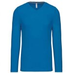 Tee - shirt de travail col v manches longues kariban 100% coton bleu xxl