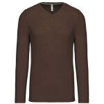 Tee - shirt de travail col v manches longues kariban 100% coton marron s