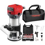 Teeno - affleureuse d�fonceuse 710w, 13000 - 33000 rpm avec housse anti poussi�re, affleureuse � bois ...