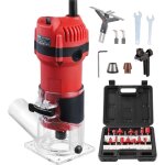 Teeno - d�fonceuse affleureuse �lectrique 800w 31000 rpm, affleureuse � bois avec 15 fraises � d�foncer ...