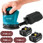 Teetok - ponceuse excentrique, sans balais, compatible avec la batterie makita, ponceuse orbitale al�atoire ...