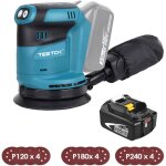 Teetok - ponceuse orbitale al�atoire sans fil, sans balais, ponceuse 18v � 125mm, compatible avec la ...