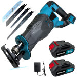 Teetok ? scie alternative sans fil 18v ? 2 batteries 3000mah ? moteur 3500 tr / min ? 4 lames pour bois, ...