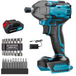 Teetok ? visseuse � chocs sans fil 18v ? couple 420n. m ? 1 batterie 3. 0ah avec chargeur ? 10 embouts ...