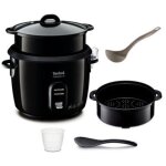 Tefal - cuiseur � riz classic 2 yy4351 avec panier vapeur 600 w noir