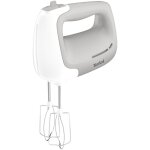 Tefal - ht450b prep`mix batteur 450 w 5 vitesses 2 fouets et 2 crochets ptrisseurs en acier inoxydable ...