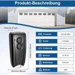 T�l�commande de porte de garage 433, 92 mhz avec base en m�tal et 3 boutons pour ecostar rsc2433, rse2433, ...