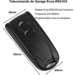 T�l�commande de porte de garage 433 mhz, compatible avec le mod�le ecostar ags rcs433, code tournant, ...