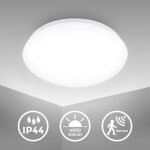 Telefunken - plafonnier led pour salle de bain rond ip44 - 28x9, 5cm - plafonnier avec dtecteur de mouvement ...