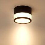 Temgin plafonnier led spot 12w 3000k rond noir blanc chaud plafonnier salon aluminium �10 230v luminaire ...