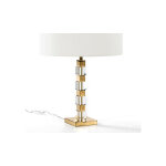 Les tendances - pied de lampe acrylique et m�tal dor� vera h 42 cm